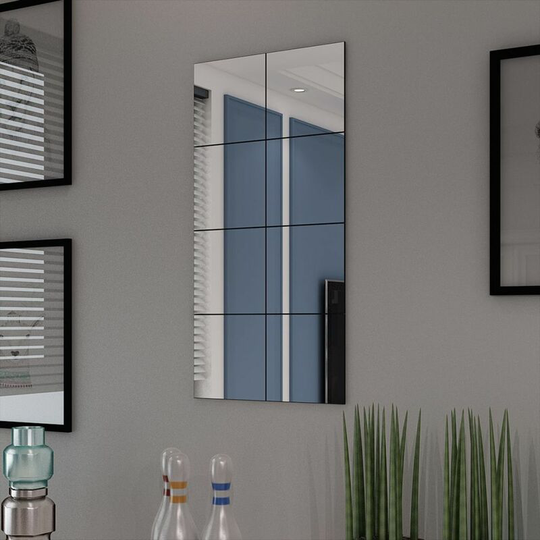 Frameless Mirror Tiles Glass 8 pcs 20.5 cm VDTD09383 - Topdeal