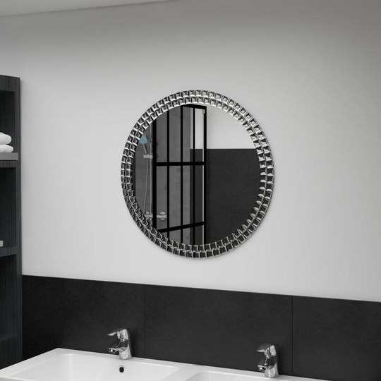 Wall Mirror 60 cm Tempered Glass - Silver