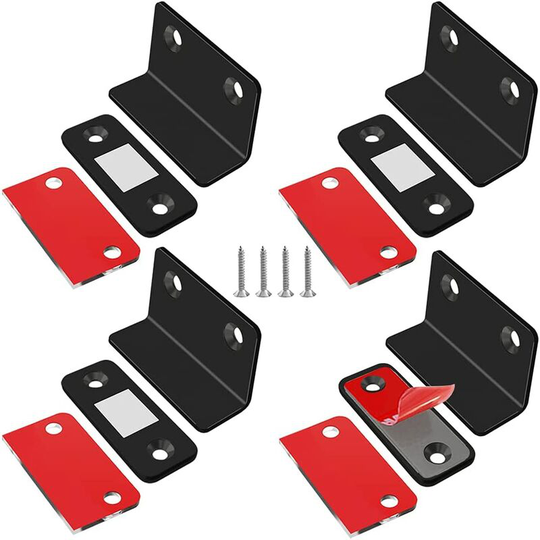 Sunflowergb - Cabinet Door Magnet Set of 4 Ultra Thin Magnetic Latch Strong Cabinet Magnet for Drawer Door Closer, Cabinet, Furniture, Black