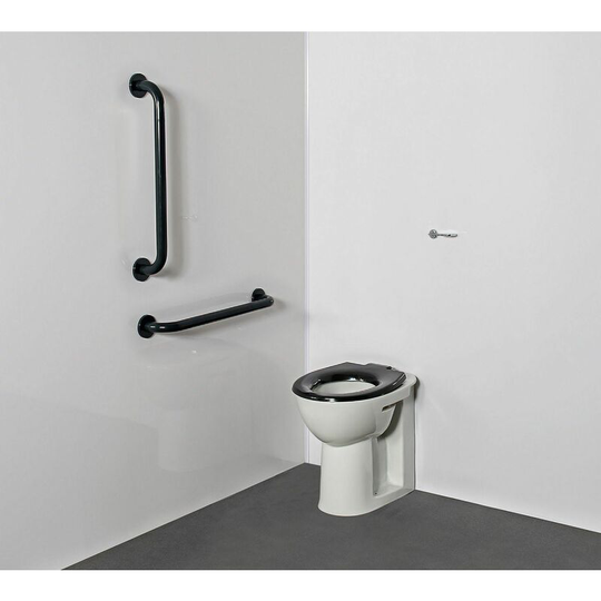 NymaCARE Doc m Bathroom Toilet Pack Disabled Ambulant Grab Rail Dark Grey - White - Nymas