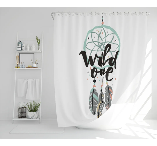 Broom Polyester Shower Curtain Set