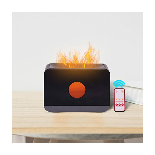 Flame Diffuser, Essential Oil Diffuser with Flame Light Air Humidifier 220ml Aroma Diffuser(Black)