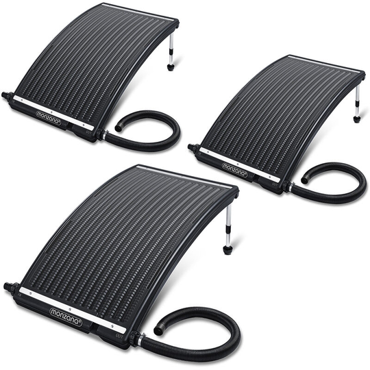 Monzana - Solar Collector 110x69x14cm 10000L/h Height Adjustable 32/38mm Connection hdpe UV-Resistant Expandable Pool Heating Hot Water Swimming Pool
