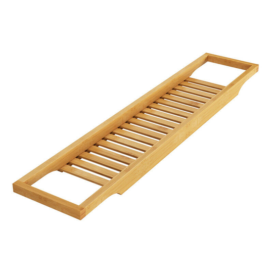 Bamboo Bath Trays Narrow Bathtub Tray Safely Hold for Candles Phone and Wine Glass Accessory Tray Water-resistant 74x15x3.7cm Nature