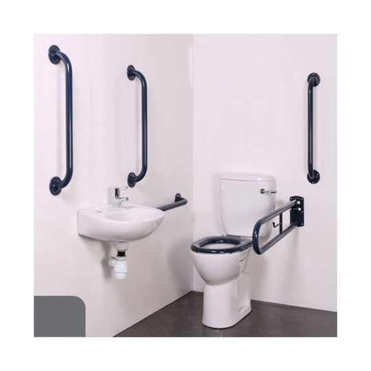 Nyma pro Close Coupled Doc m Pack White - 5 x Dark Grey Grab Rails - Nymas