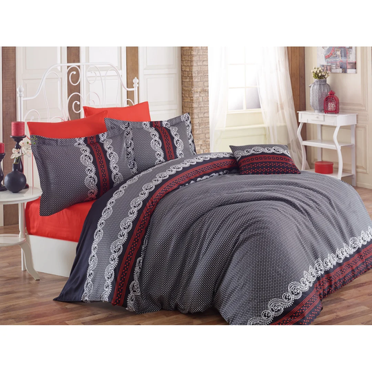 Tonto Red/White/Black 100% Cotton Duvet Cover Set
