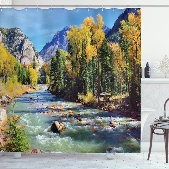 Bhaskar 13 Piece Polyester Shower Curtain Set