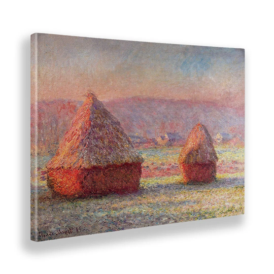 Claude Monet-Wheat Sheaves at Dawn-Horizontal