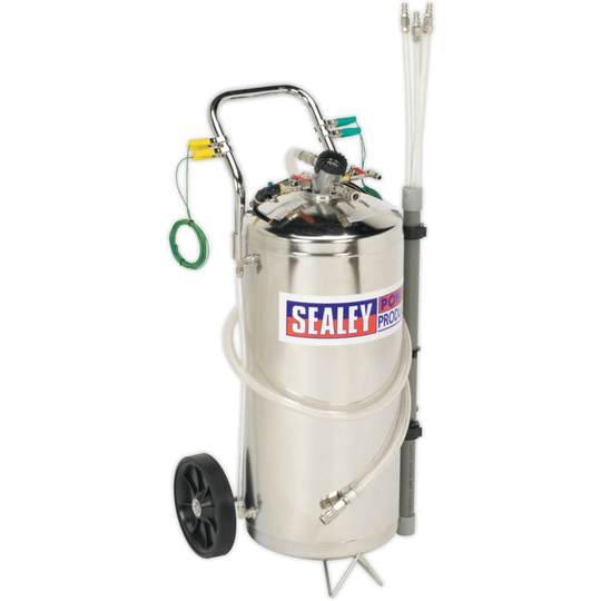 TP200S Air Operated Fuel Drainer 40L Stainless Steel - Sealey