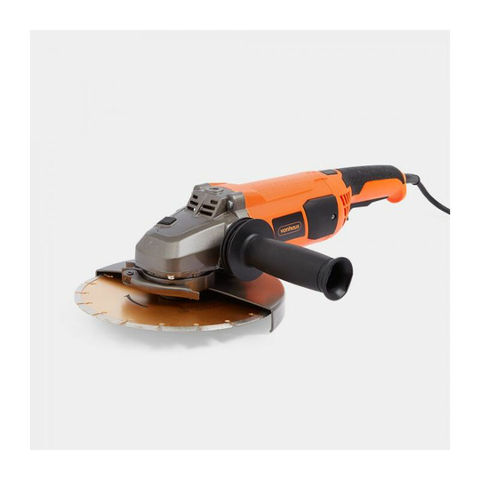 Angle Grinder 9 Inch (230mm) 240V with Diamond Cutting Disc, Auxiliary Handle and Quick Release Guard - Vonhaus
