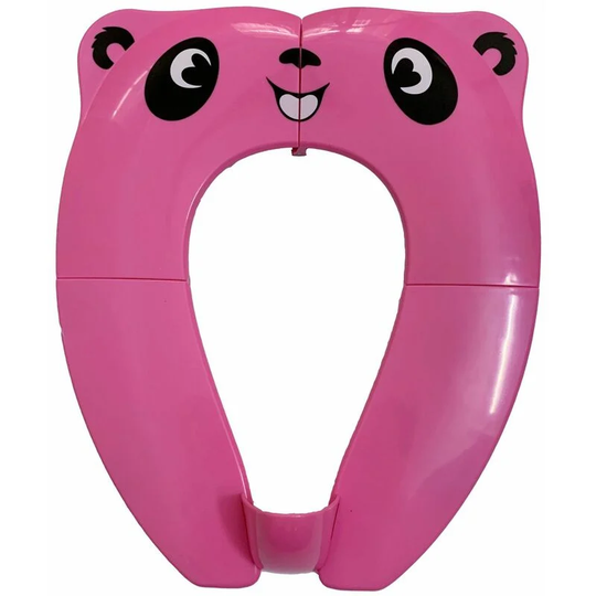 Baby Toilet Seat Reducer, Kids Foldable Toilet Seat, Baby Toilet Reducer Portable Toilet Seat for Boy and Girl with Pink Panda
