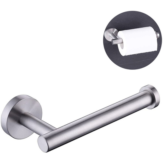 Toilet Paper Holder Stainless Steel, Bathroom Tissue Roll Holder Dispenser Half Open Round Wall Mount for Washroom & Kitchen-Silver