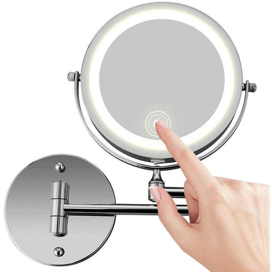 Led Wall Mounted Makeup Mirror,360°Swivel Extendable