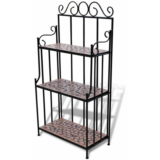 Plant Stand Plant Display Terracotta Colour Mosaic Pattern VDTD26368
