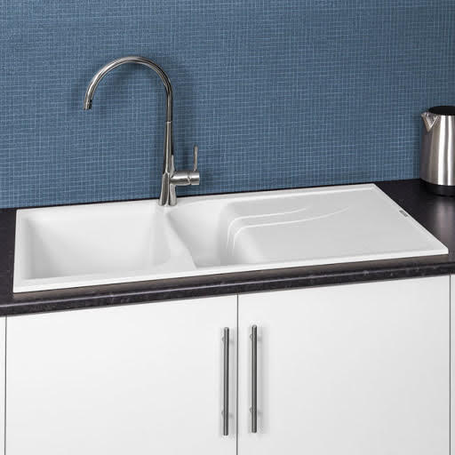 Reginox Elleci White Granite Inset 1.5 Kitchen Sink With Waste EGO475