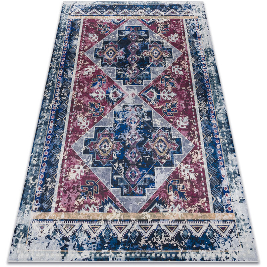 Andre 1136 washing carpet Oriental vintage anti-slip - claret / blue multicolor 160x220 cm