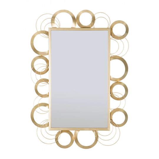 Vannes Rectangle Metal Framed Wall Mounted Accent Mirror in Gold