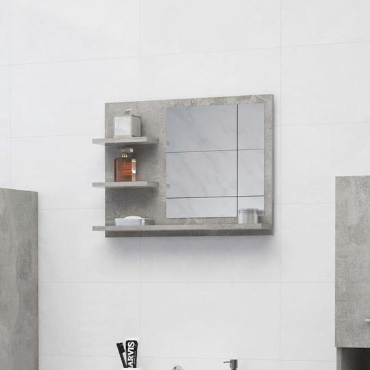 Bathroom Mirror Concrete Grey 60x10.5x45 cm Chipboard