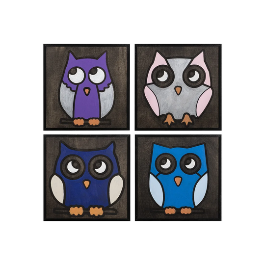 4 Piece Owl Family Wall Décor Set