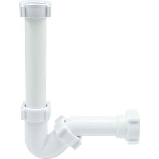 Long Bidet Basin Drain Waste Trap White Plastic Bathroom P-trap Set