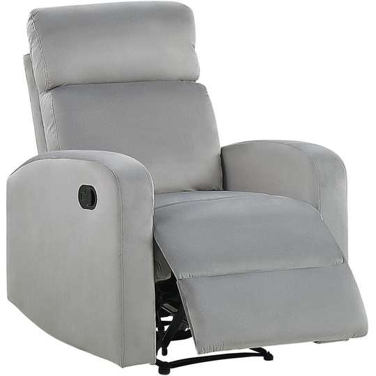 Modern Fabric Velvet Manual Recliner Armchair Light Grey Verdal - Grey