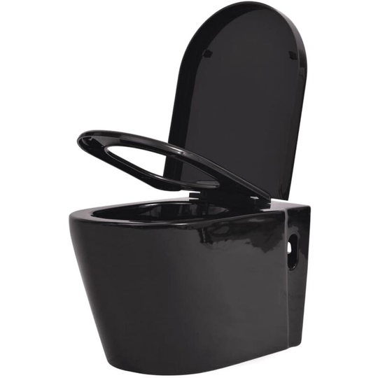 Vidaxl - Wall Hung Toilet Ceramic Black Black