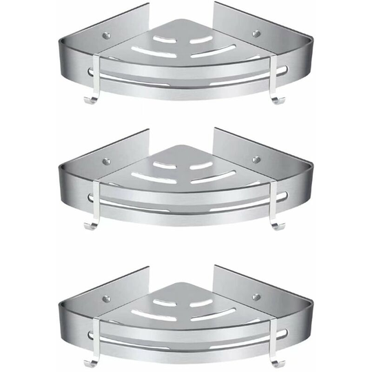 3 Pieces Bathroom Tripod Bathroom Shelf Storage Storage Root Triangle Elegant Cart Simple Silver Shelving
