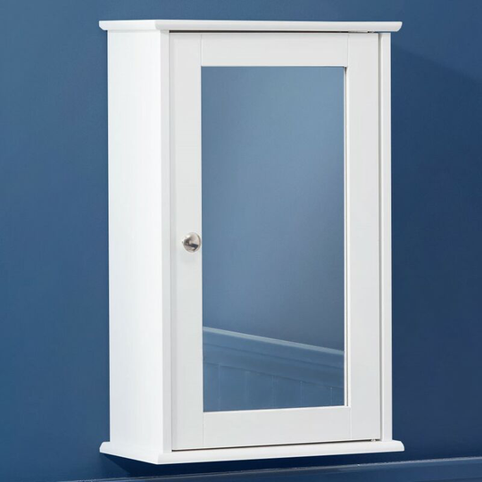 White Bathroom Mirror Cabinet - White