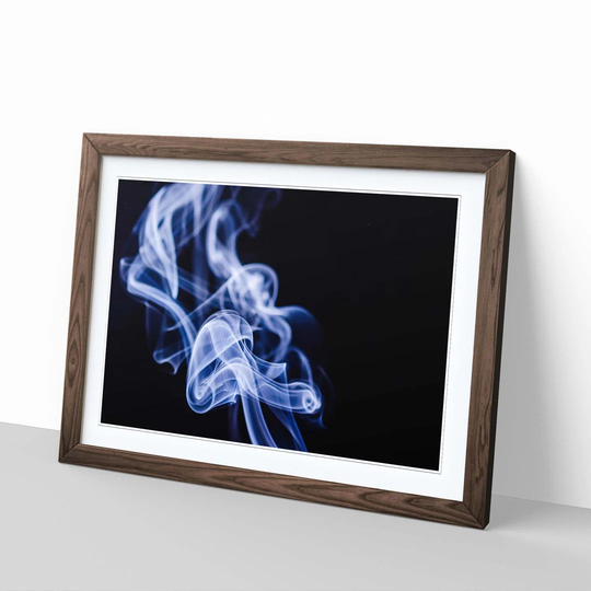 Blue Smoke Abstract Framed Graphic Art