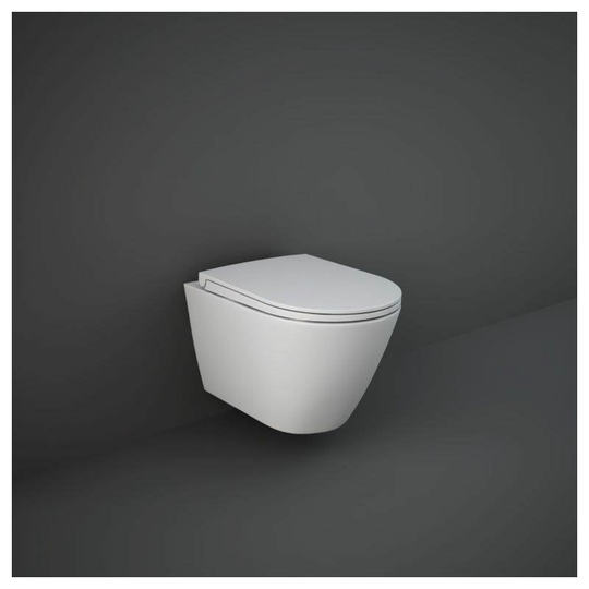 Rak Feeling Rimless Wall Hung Toilet with Soft Close Seat - Matt White