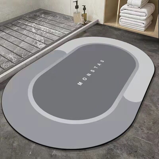 Rug Innovative Bathroom Rug 17" x 27" Super Absorbent Quick Dry with Dirt Resistant Rubber Backing Bath Mat Rugs for Bathroom Non Slip Gray Bathroom