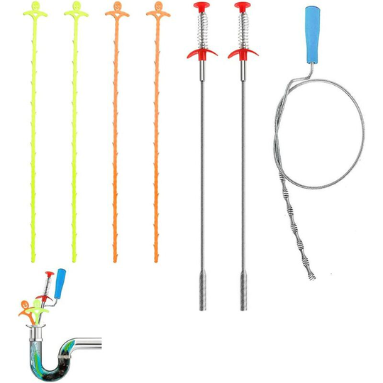 7pcs Drague Sink Clogging, Cutting Section Drainage Catch Hair Cleaning Tool for Dredging In The Kitchen Bathroom Bathroom Toilet Drain