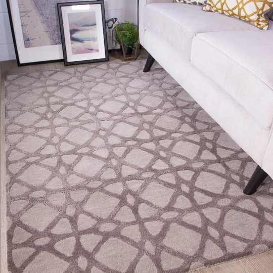 Heidel Nika Handwoven Wool Grey Rug