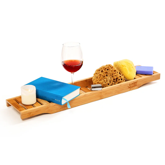 Freestanding Bamboo Bath Rack