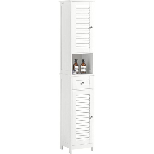 Freestand Cabinet Storage 2 Shutter Doors and 1 Drawer Cupboard,FRG236-W - Sobuy
