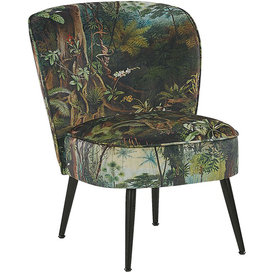 Beliani - Modern Armless Living Room Accent Armchair Vertical Tufting Fabric Multicolour Voss - Green