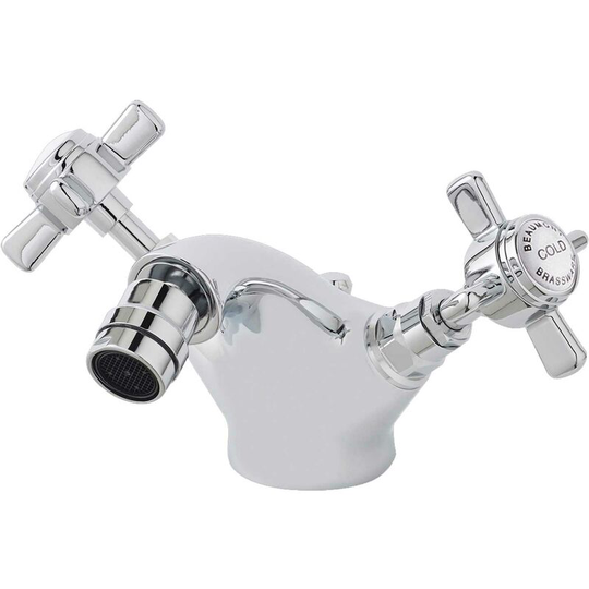 Nuie - Beaumont Luxury Mono Bidet Mixer Tap with Waste Dual Handle - Chrome