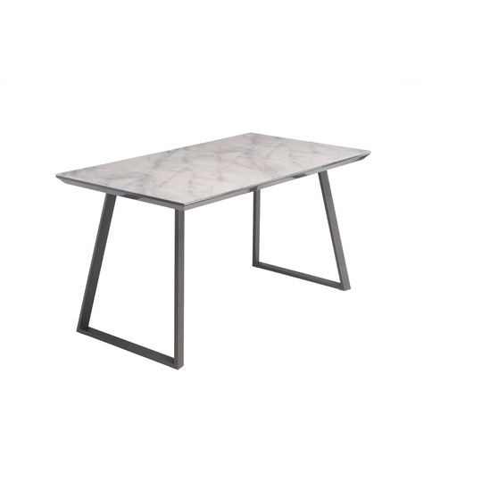Potterslane 1.4M DINING TABLE - GREY MARBLE (GREY LEG)