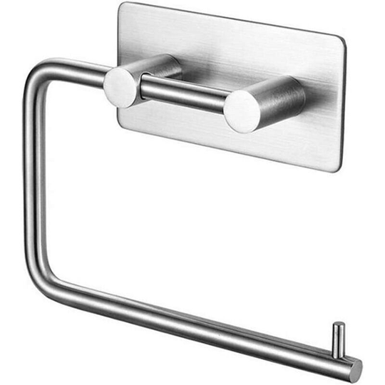 Stainless Steel Toilet Paper Holder Rustproof Self Adhesive Paper Towel Rack Wall Hook Bathroom Kitchen