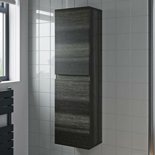 1200mm Tall Bathroom Wall Hung Cabinet Cupboard Soft Close Grey - Grey