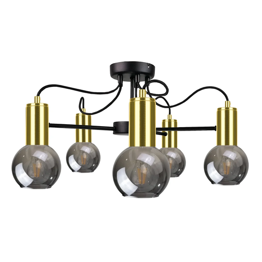 Liv Black/gold 5-light Chandelier