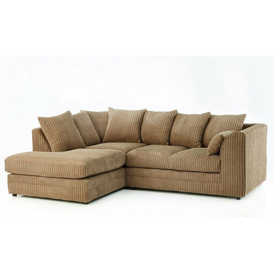 Hart Prime Cord Fabric Corner Sofa Coffee Left Hand - Coffee