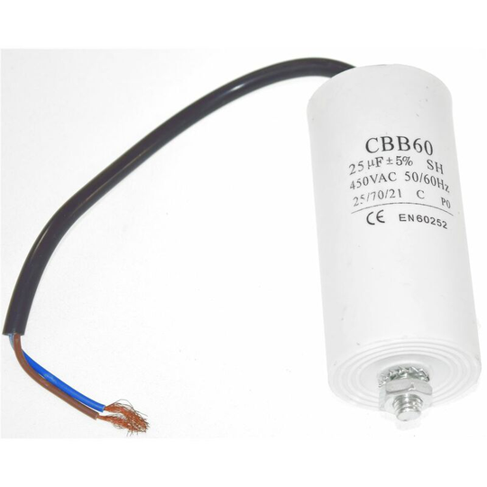 Universal 25UF Capacitor with 21.5cm Cable Connectors