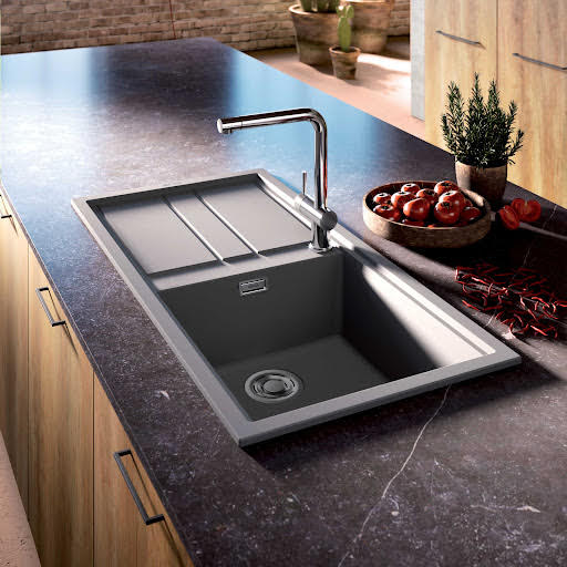 Reginox Best 480 1 Bowl Titanium Granite Kitchen Sink with Drainer - BEST 480 TT