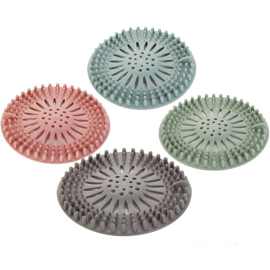 4 pcs of silicone hair filter, universal drainage protection device, can be used in bathroom, bathtub, kitchen, hair filter