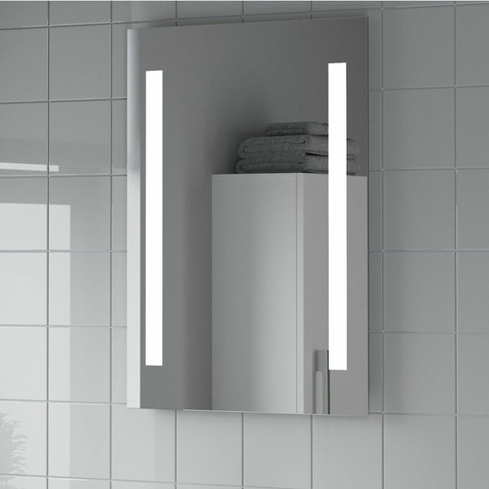 Bathroom Mirror led Lights Wall Mounted Mains Modern IP44 Large 500x700 Fixings - Silver