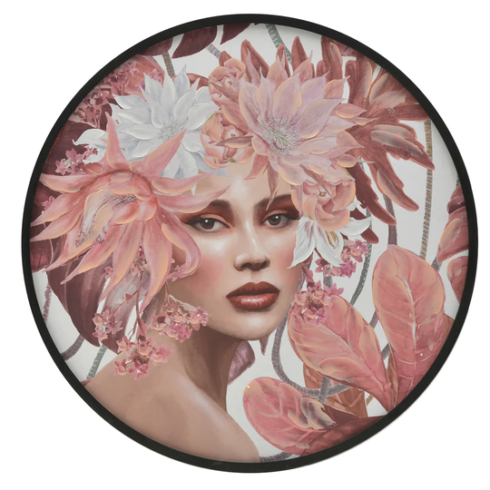 Female Figure Flowers - Wrapped Canvas Painting