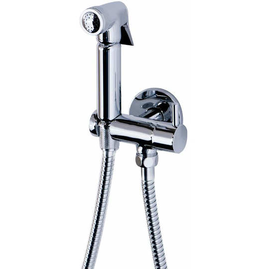 Polished Chrome Wall Mounted Douche Shower Spray with Shut Off Valve