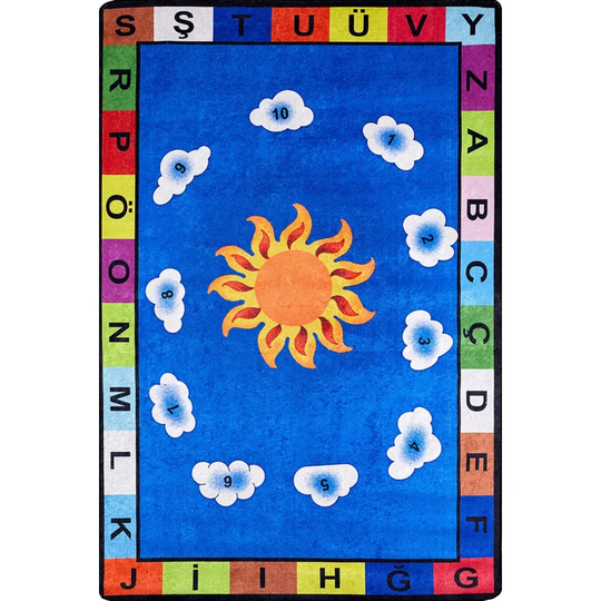 100% Cotton Blue Indoor/Outdoor Rug