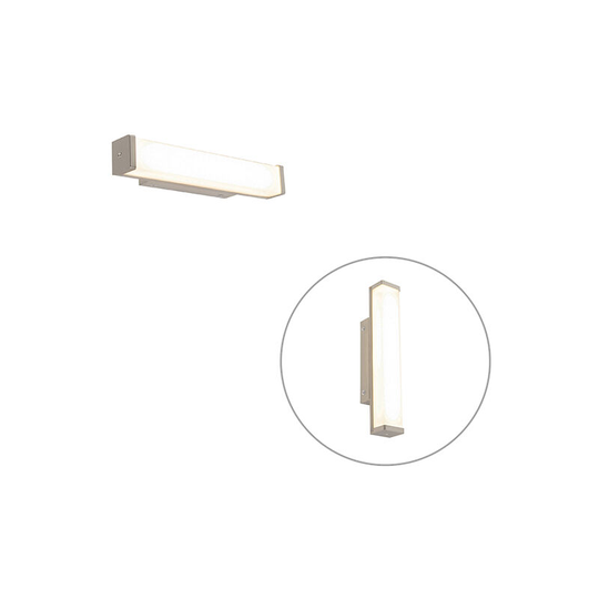 Bathroom wall lamp steel 32 cm incl. led IP44 - Cascada - Steel